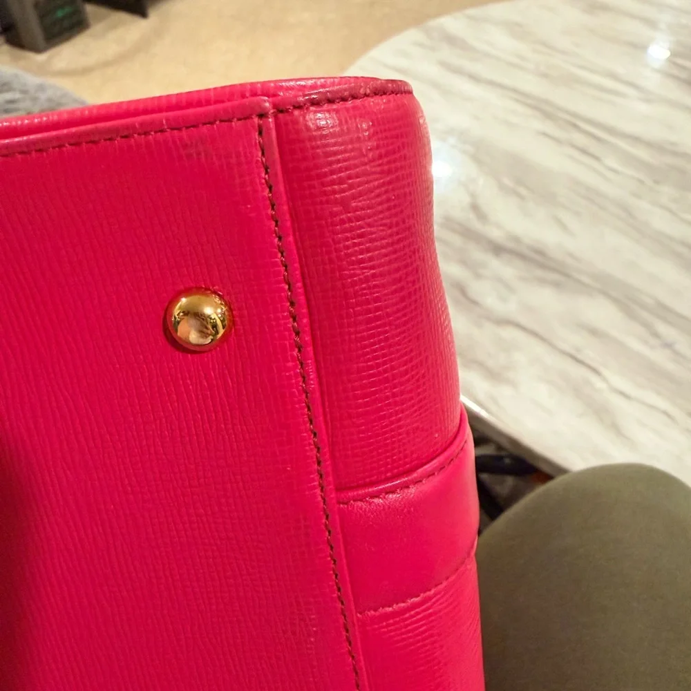 MCM Hot Pink Leather Dome Satchel with Matching Wallet - Picture 7 of 16
